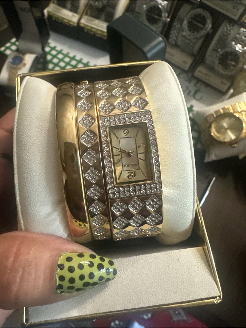 Gold Crystal-Accent Women's Bracelet Watch